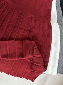 Franclia New A-Line Mini Pleated Skirt, Women Knitted High Waist Skirt For Spring Autumn Winter For New Year Clothes - Red - View 6