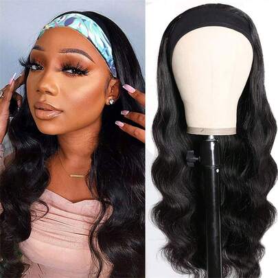 Body Wave Headband Wig Human Hair Headband Wigs For Women Brazilian Virgin Hair Wear And Go Glueless Wigs Human Hair Headband Wig 150% Density