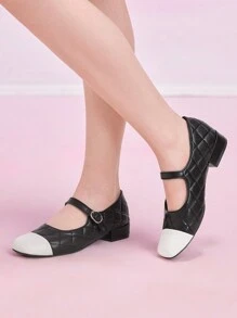 CUCCOO DOLLMOD CUCCOO Fashion Metal Black Mary Jane Platform Pumps - Black and White - View 4