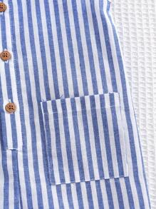 SHEIN 新生男婴可爱条纹无袖连体衣，夏季 - 彩色 - 查看 8