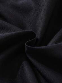 SHEIN Playful Pals 女婴幼儿 0-3 岁春夏学院风学院泡泡袖褶皱连衣裙带可拆卸领带 2 件套 - 灰色 - 查看 3