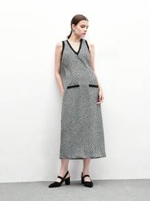 CUCCOO BIZCHIC 女士时尚黑色绒面弹性组合尖头粗高跟鞋，适合通勤、约会、派对、婚礼、度假