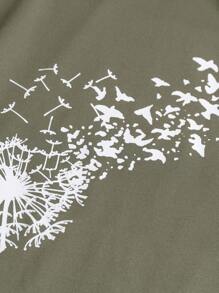 SHEIN LUNE 女士休闲蒲公英印花短袖 T 恤