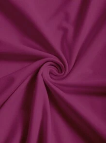 INAWLY Camiseta casual de manga corta y cuello redondo para mujer, recortada y de unicolor para verano - Rojo violeta - Ver 4