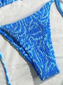 SHEIN Swim Springbreak 2025 Women Swimwear Set, Random Print Design