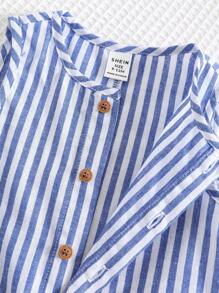 SHEIN 新生男婴可爱条纹无袖连体衣，夏季 - 彩色 - 查看 6