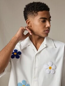 SWAVVY Camisa casual de manga corta y ajuste holgado, para uso diario y escuela, para hombres jóvenes