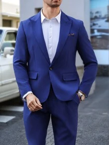 Manfinity Mode Conjunto de top y pantalones de manga larga con botones en el frente de estilo minimalista para hombres de talla grande