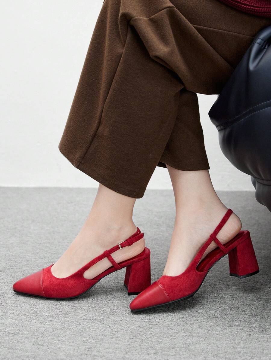 CUCCOO BIZCHIC Women's Fashion Pointed Toe High Heel Shoes For Daily Wear Spring Shoes Spring Break Easter - Burgundy - View 1