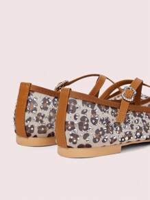 CUCCOO DOLLMOD Mujeres Malla Planos, Simple y Elegante Vestir Casual Diario - Marrón - Ver 8