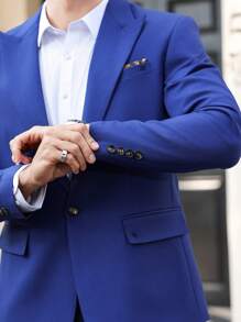 Manfinity Mode Conjunto de top y pantalones de manga larga con botones en el frente de estilo minimalista para hombres de talla grande
