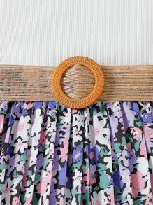 SHEIN 1set Young Girl Solid Color Sleeveless Simple Casual Top And Long Pants Set