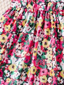 SHEIN Young Girl Cute Princess Heart Print Dress - Multicolor - View 6