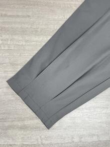 EMERY ROSE Bộ vest nữ màu trơn thanh lịch chi tiết xếp li Regular Fit Quần, mùa thu - Xám - Xem 7