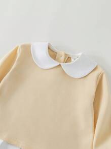 PrepCrw Young Girls Apricot Color Fitted 2-In-1 Dress, Spring/Summer