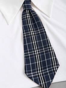 Sweetra 2pcs/Set: Solid Color Polo Collar Crop Top & Plaid Print Pleated Skirt Y2K Outfit  - Multicolor - View 3