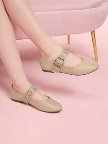 CUCCOO DOLLMOD Casual Fashion Rhinestone Decorated Flat Slippers Spring Shoes Spring Break Easter