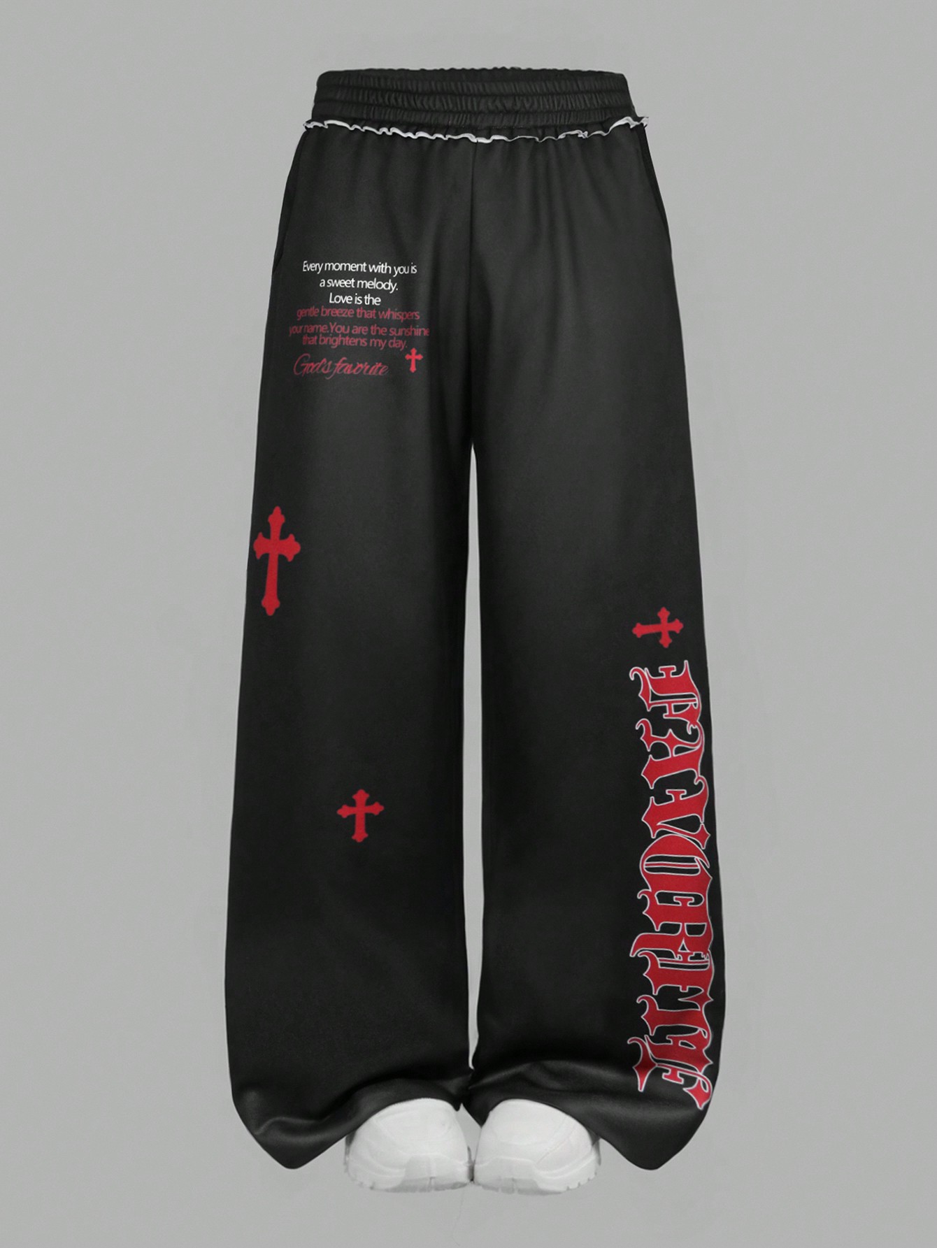 Manfinity Dauomo Men's Casual Slogan Print Palazzo Sweatpants