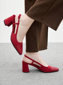 CUCCOO BIZCHIC Women's Fashion Pointed Toe High Heel Shoes For Daily Wear Spring Shoes Spring Break Easter - Burgundy - View 3