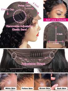 4x4 Deep Wave Bob Wig Human Hair 180% Density Deep Curly 100% Virgin Human Hair Pre Plucked Wet And Wavy Glueless Transparent Lace Frontal Wig For Women Natural Hairline - Natural Black - View 5