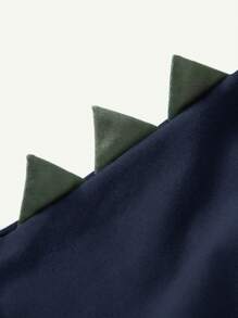 Cozy Pixies 2pcs/Set Baby Boy Cartoon Dinosaur Pattern 3D Horn Round Neck Short Sleeve Top And Shorts Clothes Set - Multicolor - View 4