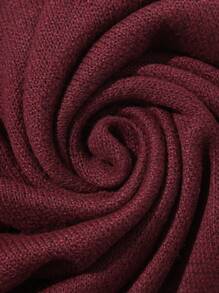 EMERY ROSE 女士休闲落肩针织套头衫秋冬毛衣 - 酒紅色 - 查看 8