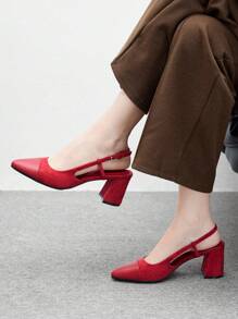 CUCCOO BIZCHIC Women's Fashion Pointed Toe High Heel Shoes For Daily Wear Spring Shoes Spring Break Easter - Burgundy - View 5