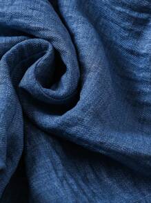 SHEIN Baby Girls 0-3 Years Old Casual Everyday Matching Sleeveless Romper, Lightweight Woven Fabric, Suitable For Outings, Spring/Summer - Blue - View 6