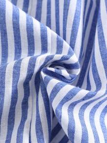 SHEIN 新生男婴可爱条纹无袖连体衣，夏季 - 彩色 - 查看 4