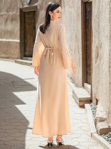 Layrah Handgemachte perlenbestickte aprikotfarbene Alltagsmode