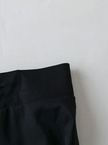 SHEIN Clasi Plus Size Elegant Floral Print A-Line Skirt - Black - View 3