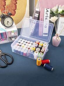 SHEIN Portabobine di filo, scatola di stoccaggio per cucito trasparente, organizer per fili da ricamo, per cucito e filati da ricamo domestici, organizer da tavolo