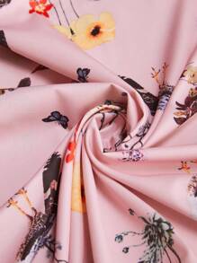 SHEIN Clasi Vestido de manga corta con estampado floral colorido elegante y de talla grande para mujer, ideal para el Día de San Valentín