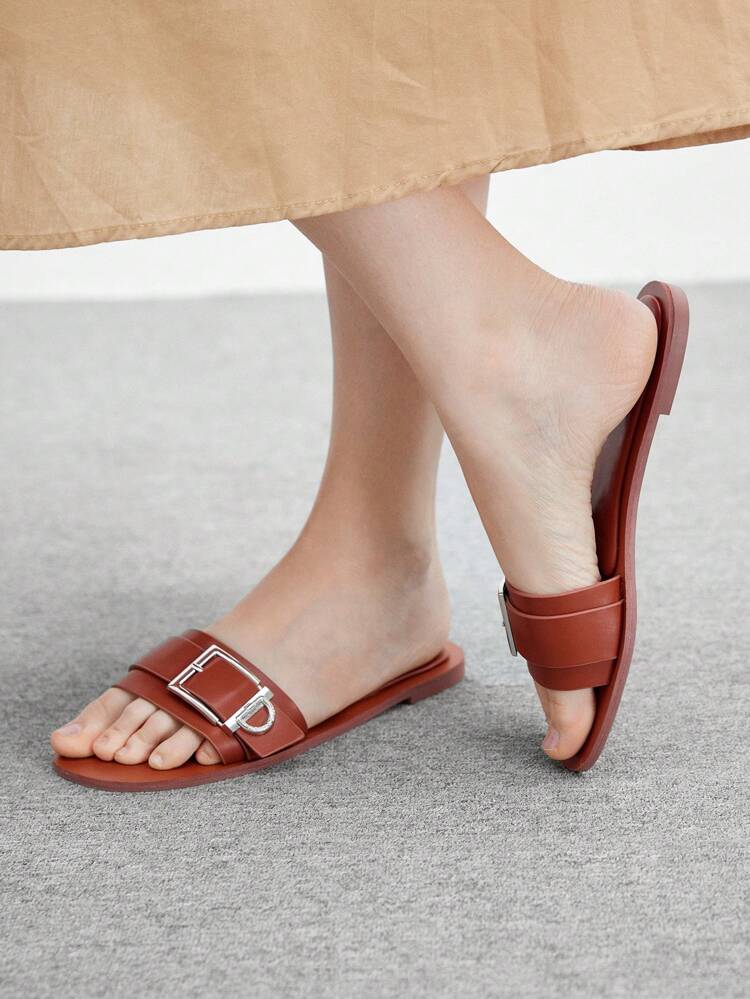 CUCCOO BIZCHIC Women's Adjustable Buckle Design Fashionable Casual Flat Sandals Spring Shoes Spring Break Easter