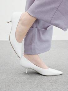 CUCCOO BIZCHIC 女士尖头细高跟白色简约通勤办公室工作高跟鞋 - 白色 - 查看 3