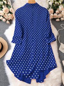 SHEIN Plus Size Casual Plain Everyday Dress - Multicolor - View 2