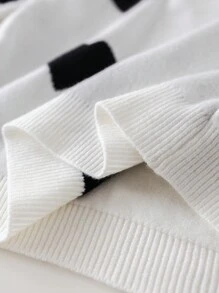 PrepCrw 年轻女孩白色宽松圆领毛衣，春夏 - 白色 - 查看 7