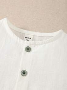 Souflis Souflis 男宝宝春秋圆领简约时尚百搭户外短袖纯色上衣+运动松紧腰直筒百慕大短裤男童两件套 - 彩色 - 查看 5