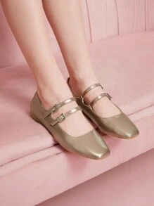CUCCOO DOLLMOD Women Versatile Casual Solid Color Flat Shoes Spring Shoes Spring Break Easter - Champagne - View 3
