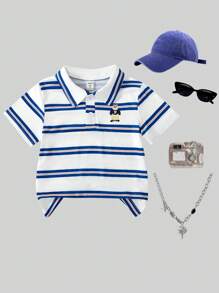 Ropa casual con gráficos de dibujos animados para niños pequeños, adecuada para exteriores, capas, escuela, vacaciones, deportes, hogar, primavera/verano