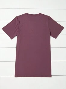 EMERY ROSE Plus Slogan Graphic Tee, Made In The 80's, Women Summer Top - Mauve Purple - View 2