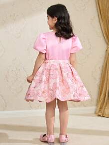 SHEIN 2 件套小女孩衬衫上衣和公主裙，适合派对、斋月和其他场合 - 粉色 - 查看 2