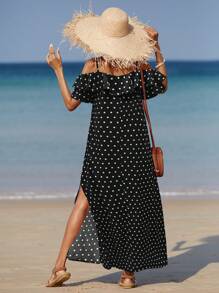 Breezaya Women's Spaghetti Strap Shoulder Strap Split Simple Casual Dress - Multicolor - View 2