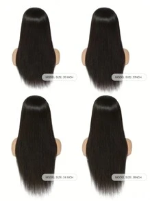 Headband Wig Human Hair Straight For Women Glueless None Lace Front Human Hair Headband Wig Brazilian Virgin Hair Machine Made Human Hair Wigs - Natural Black - View 2