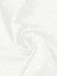 SHEIN LUNE Áo sơ mi tay ngắn cổ chữ V xếp nếp cỡ lớn cho nữ mùa hè - trắng - Xem 4