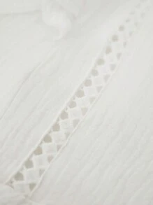 Écloséra Elegant V-Neck Ruffle Sleeveless Blouse, Spring And Summer - White - View 7