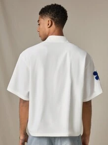 SWAVVY Camisa casual de manga corta y ajuste holgado, para uso diario y escuela, para hombres jóvenes