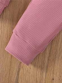 Ensemble de 2 pièces pour jeunes filles avec un Top à col rond mignon et un pantalon à taille élastique, décontracté et doux pour le quotidien, les vacances et les festivals