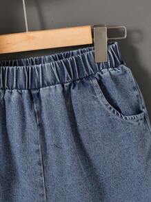 3pcs Boys Denim Blue Ombre Casual Vest Set With Denim Shorts And T-Shirt With "Milano" Letter Print, Spring/Summer Fashion New Set - Multicolor - View 4