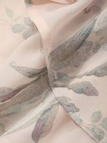 DAZY Damen eleganter asymmetrischer Rüschen-Elastikbund Rock mit Blumendruck - Aprikosenfarben - Übersicht 7